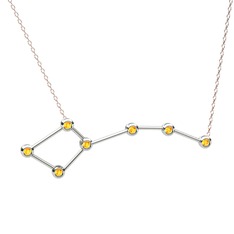 Ursa Minor Kolye - Sitrin 18 ayar beyaz altın kolye (40 cm rose altın rolo zincir) #1ha5v0f