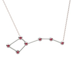 Ursa Minor Kolye - Rodolit garnet 18 ayar beyaz altın kolye (40 cm rose altın rolo zincir) #1hr7y1u
