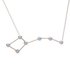 Ursa Minor Kolye - Akuamarin 8 ayar rose altın kolye (40 cm rose altın rolo zincir) #1inlq6y