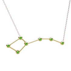 Ursa Minor Kolye - Peridot 925 ayar altın kaplama gümüş kolye (40 cm rose altın rolo zincir) #1pmzk3e