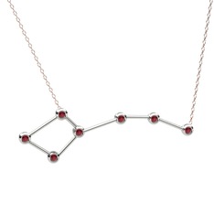 Ursa Minor Kolye - Kök yakut 14 ayar beyaz altın kolye (40 cm rose altın rolo zincir) #1r92nd8