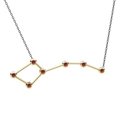 Kök yakut 8 ayar altın kolye (40 cm gümüş rolo zincir)