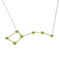 Ursa Minor Kolye - Peridot 18 ayar altın kolye (40 cm beyaz altın rolo zincir) #1sclyr