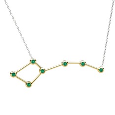 Ursa Minor Kolye - Yeşil kuvars 14 ayar altın kolye (40 cm beyaz altın rolo zincir) #1tmbsjo