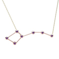 Ursa Minor Kolye - Ametist 14 ayar rose altın kolye (40 cm altın rolo zincir) #1tww8qd