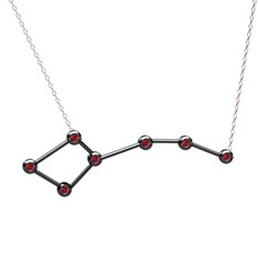 Ursa Minor Kolye - Garnet 925 ayar siyah rodyum kaplama gümüş kolye (40 cm rose altın rolo zincir) #1uozj6n