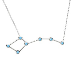 Ursa Minor Kolye - Akuamarin 925 ayar gümüş kolye (40 cm beyaz altın rolo zincir) #1vzkmjo