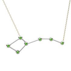 Ursa Minor Kolye - Peridot 18 ayar beyaz altın kolye (40 cm altın rolo zincir) #1x7ycts