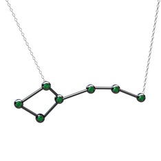 Ursa Minor Kolye - Kök zümrüt 925 ayar siyah rodyum kaplama gümüş kolye (40 cm beyaz altın rolo zincir) #1yofosz