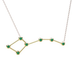Ursa Minor Kolye - Yeşil kuvars 925 ayar altın kaplama gümüş kolye (40 cm rose altın rolo zincir) #2cjeon