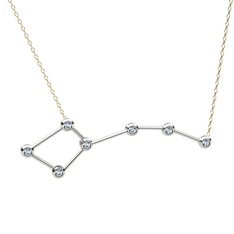 Swarovski 14 ayar beyaz altın kolye (40 cm altın rolo zincir)