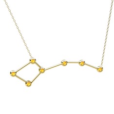Ursa Minor Kolye - Sitrin 18 ayar altın kolye (40 cm altın rolo zincir) #2mtvj5