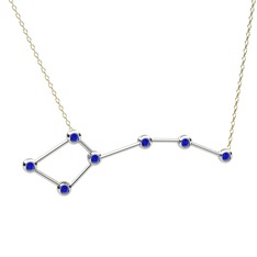 Ursa Minor Kolye - Lab safir 18 ayar beyaz altın kolye (40 cm altın rolo zincir) #3txba5