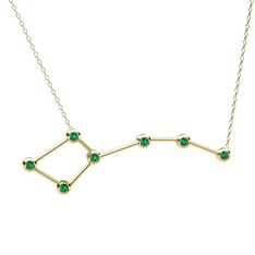 Ursa Minor Kolye - Yeşil kuvars 8 ayar altın kolye (40 cm altın rolo zincir) #805q09