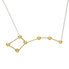 Ursa Minor Kolye - Sitrin 18 ayar altın kolye (40 cm rose altın rolo zincir) #pt8u2x