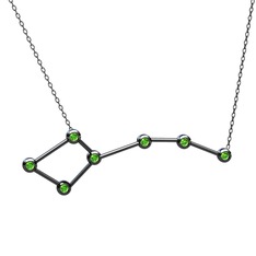 Ursa Minor Kolye - Peridot 925 ayar siyah rodyum kaplama gümüş kolye (40 cm gümüş rolo zincir) #s57h4