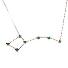 Ursa Minor Kolye - Yeşil kuvars 925 ayar rose altın kaplama gümüş kolye (40 cm gümüş rolo zincir) #te0urw