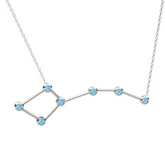 Ursa Minor Kolye - Akuamarin 925 ayar gümüş kolye (40 cm rose altın rolo zincir) #tt0bk7