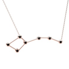 Ursa Minor Kolye - Siyah zirkon 18 ayar rose altın kolye (40 cm gümüş rolo zincir) #xmf9ip