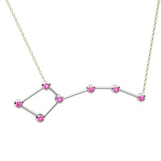 Ursa Minor Kolye - Pembe kuvars 925 ayar gümüş kolye (40 cm altın rolo zincir) #y2mja8