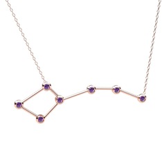 Ursa Minor Kolye - Ametist 14 ayar rose altın kolye (40 cm rose altın rolo zincir) #yzrq1