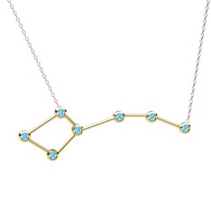 Ursa Minor Kolye - Akuamarin 925 ayar altın kaplama gümüş kolye (40 cm gümüş rolo zincir) #zoxyzr