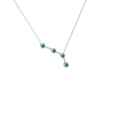 Aries Kolye - Yeşil kuvars 925 ayar gümüş kolye (40 cm gümüş rolo zincir) #12l7yyk
