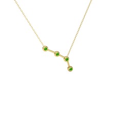 Peridot 8 ayar altın kolye (40 cm altın rolo zincir)