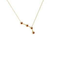 Aries Kolye - Garnet 18 ayar altın kolye (40 cm altın rolo zincir) #167nyaq