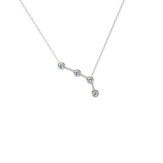 Aries Kolye - Swarovski 14 ayar beyaz altın kolye (40 cm beyaz altın rolo zincir) #179vsny