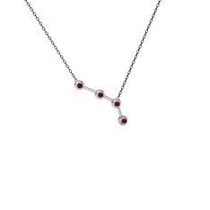 Rodolit garnet 925 ayar gümüş kolye (40 cm gümüş rolo zincir)