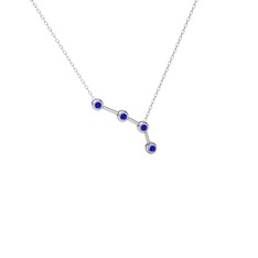 Aries Kolye - Lab safir 925 ayar gümüş kolye (40 cm gümüş rolo zincir) #1hel1qy