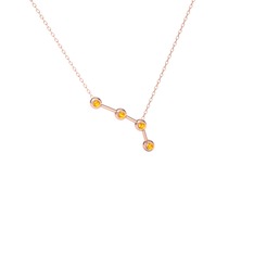 Aries Kolye - Sitrin 925 ayar rose altın kaplama gümüş kolye (40 cm gümüş rolo zincir) #1hntzbq