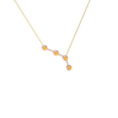 Aries Kolye - Sitrin 18 ayar rose altın kolye (40 cm altın rolo zincir) #1rpw6le