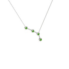 Aries Kolye - Peridot 925 ayar gümüş kolye (40 cm beyaz altın rolo zincir) #1s0f5z3