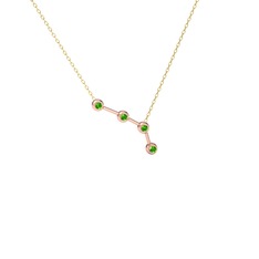 Peridot 8 ayar rose altın kolye (40 cm gümüş rolo zincir)