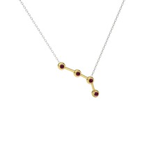 Aries Kolye - Rodolit garnet 8 ayar altın kolye (40 cm beyaz altın rolo zincir) #1v53ljc