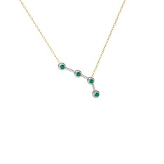 Aries Kolye - Yeşil kuvars 925 ayar gümüş kolye (40 cm altın rolo zincir) #1ve5uww