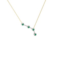 Aries Kolye - Yeşil kuvars 925 ayar gümüş kolye (40 cm altın rolo zincir) #1w4s63d