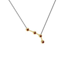 Aries Kolye - Kök yakut 925 ayar altın kaplama gümüş kolye (40 cm gümüş rolo zincir) #524b7z