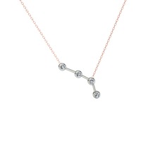 Aries Kolye - Swarovski 925 ayar gümüş kolye (40 cm rose altın rolo zincir) #5x1hvb