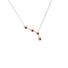 Aries Kolye - Garnet 925 ayar rose altın kaplama gümüş kolye (40 cm gümüş rolo zincir) #cafn1l