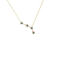 Yeşil kuvars 18 ayar rose altın kolye (40 cm altın rolo zincir)