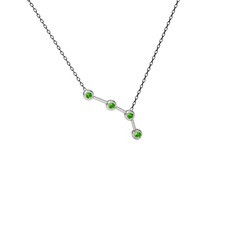 Peridot 925 ayar gümüş kolye (40 cm gümüş rolo zincir)