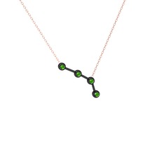 Aries Kolye - Peridot 925 ayar siyah rodyum kaplama gümüş kolye (40 cm gümüş rolo zincir) #erjtax