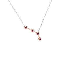 Aries Kolye - Rodolit garnet 925 ayar rose altın kaplama gümüş kolye (40 cm gümüş rolo zincir) #jmky90