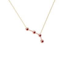 Garnet 925 ayar rose altın kaplama gümüş kolye (40 cm gümüş rolo zincir)