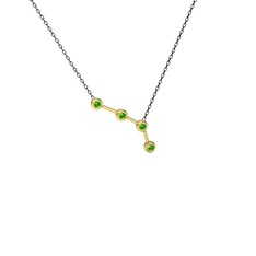Peridot 8 ayar altın kolye (40 cm gümüş rolo zincir)