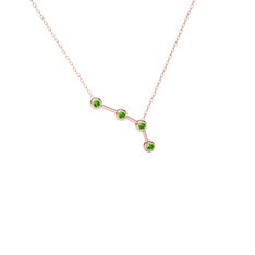 Aries Kolye - Peridot 18 ayar rose altın kolye (40 cm rose altın rolo zincir) #riv8dz