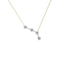 Aries Kolye - Swarovski 14 ayar beyaz altın kolye (40 cm altın rolo zincir) #ty44k